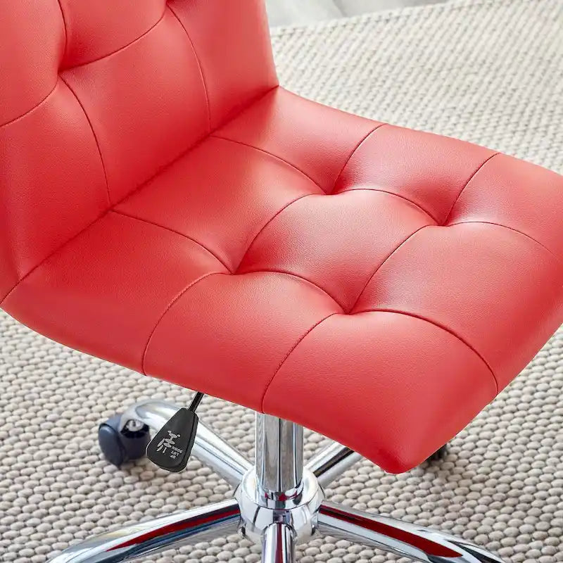 Chaise de bureau sans accoudoirs à dossier mi-hauteur capitonnée