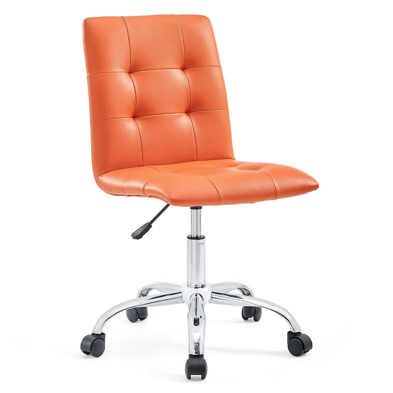 Chaise de bureau sans accoudoirs à dossier mi-hauteur capitonnée