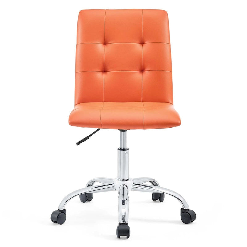 Chaise de bureau sans accoudoirs à dossier mi-hauteur capitonnée