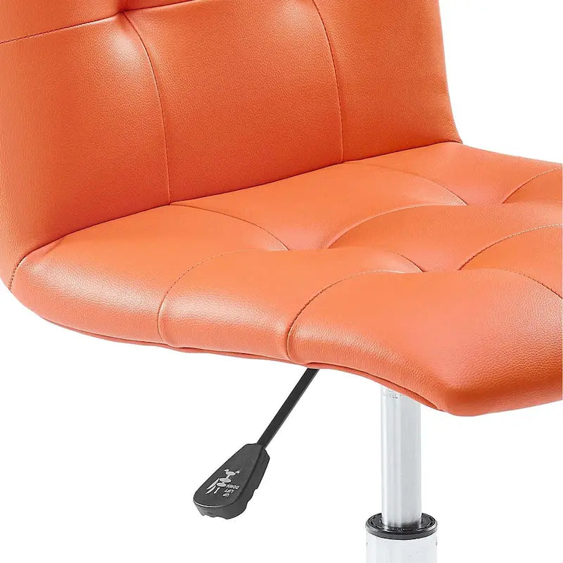 Chaise de bureau sans accoudoirs à dossier mi-hauteur capitonnée