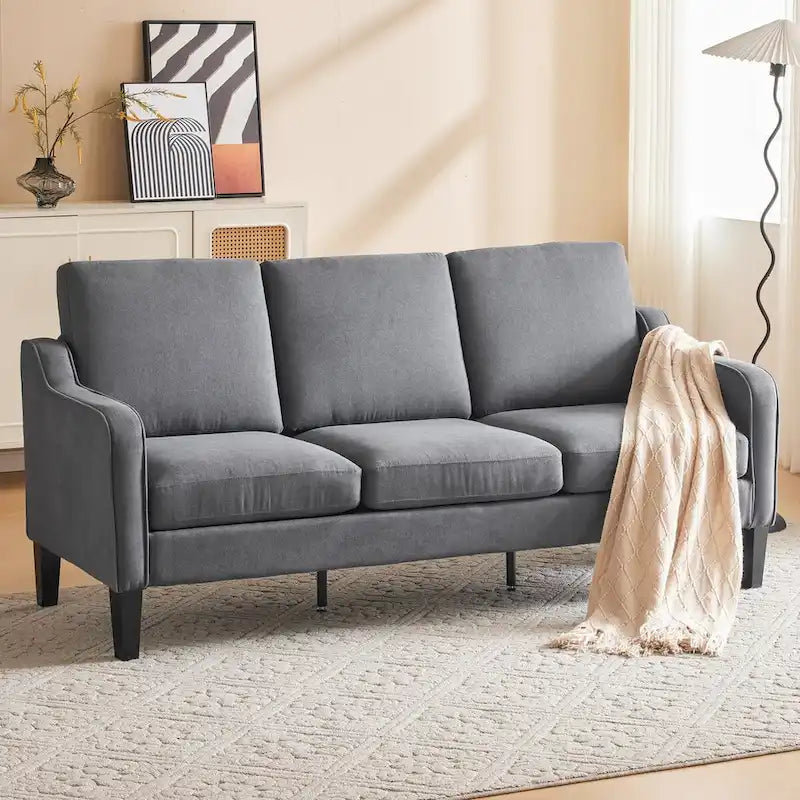 Canapé 3 places moderne en tissu avec dossier inclinable ergonomique et housses lavables
