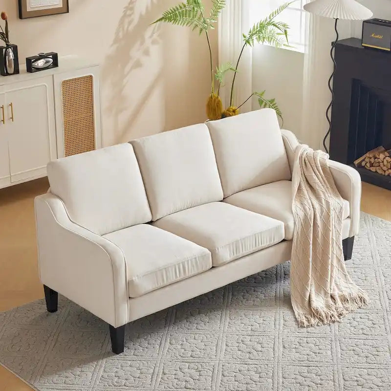 Canapé 3 places moderne en tissu avec dossier inclinable ergonomique et housses lavables