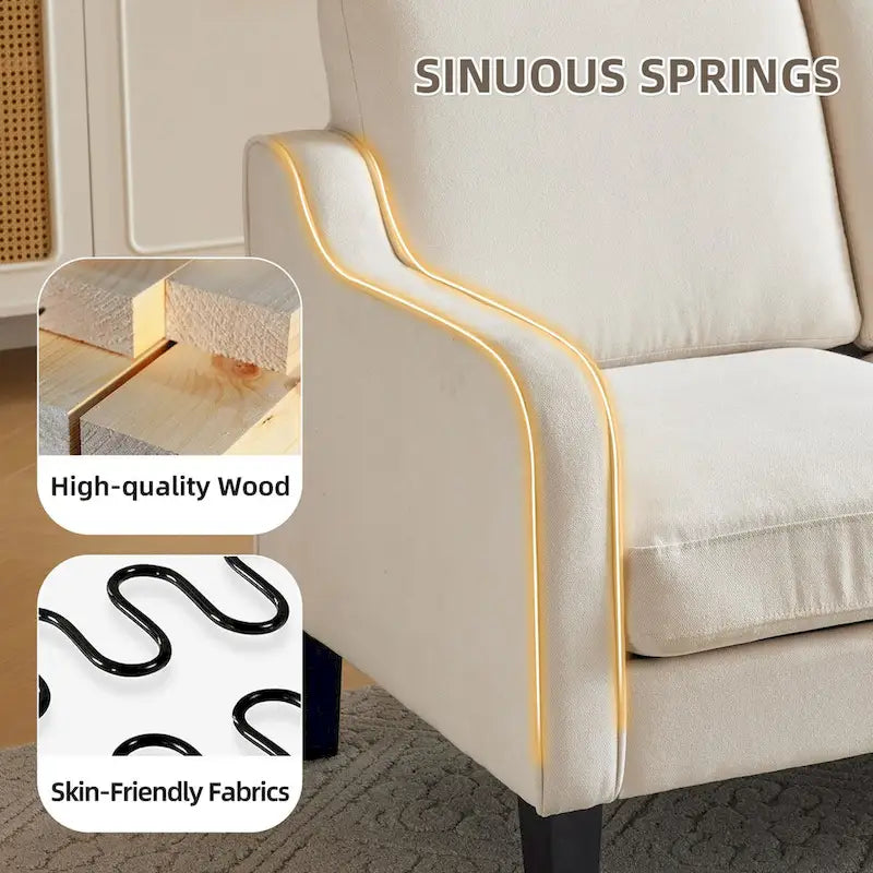Canapé 3 places moderne en tissu avec dossier inclinable ergonomique et housses lavables